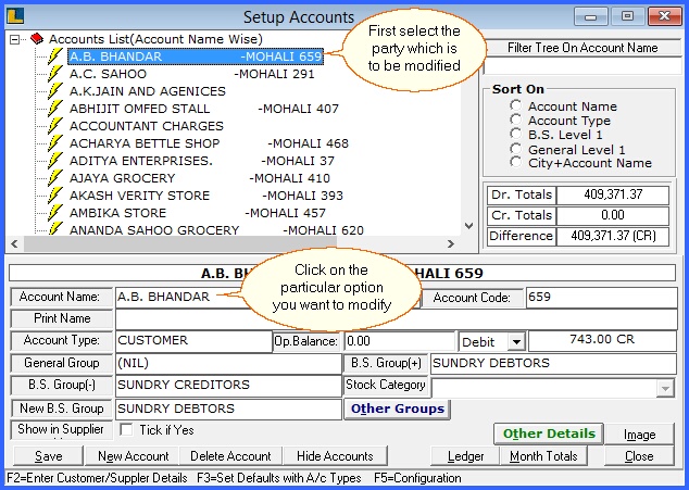 fmcg setup new account